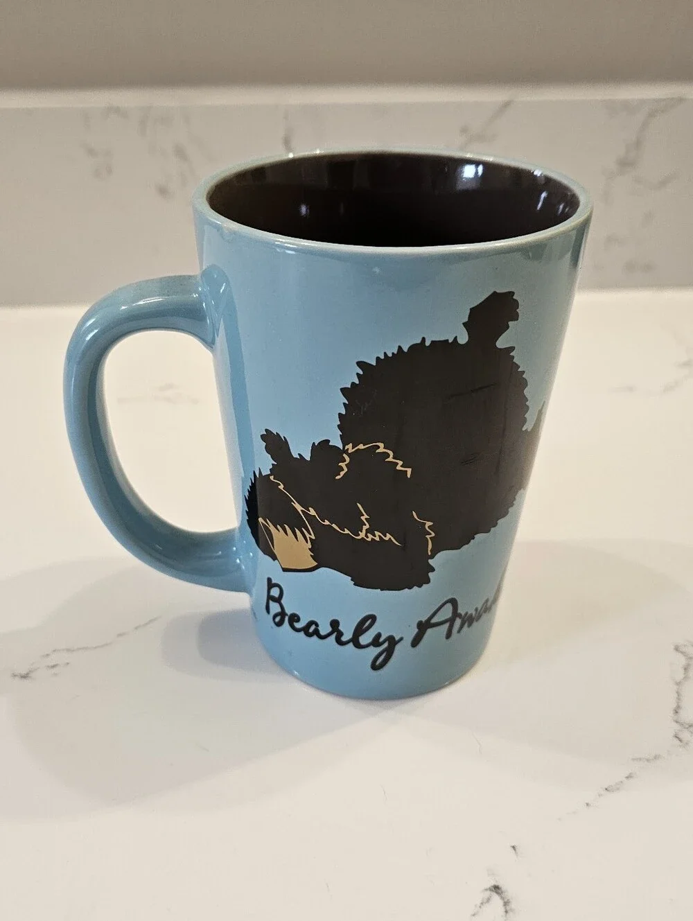 Lazy One Bearly Awake Blue Ceramic Mug